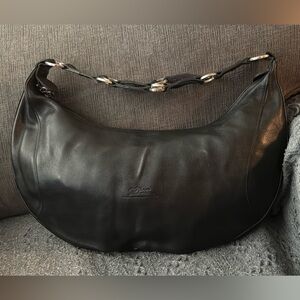 Longchamp Black Leather Shoulder Bag